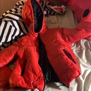 Mini red bubble coat